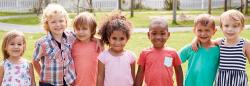 Group of children posing outside